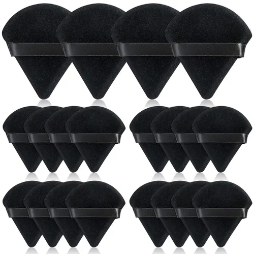 Thrilez 20 piezas Borlas de Polvo Triangulares, Borlas para Polvo Suelto, Borlas de Maquillaje para Polvo Facial, Borlas para Polvo Fijador para