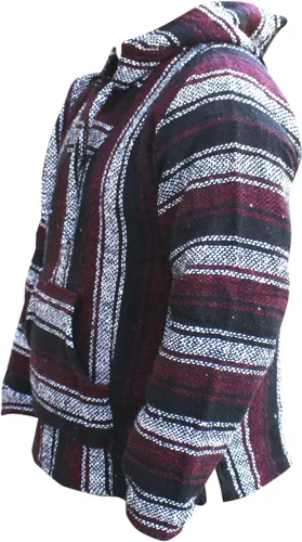 Miniatura 2 de Del Mex Sudadera mexicana estilo baja, poncho tipo sudadera con capucha, diseño de surf, estilo hippie, jerga