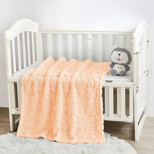 Miniatura 6 de Yurhap Manta de forro polar para bebé, a cuadros, ultra suave y acogedora para niñas y niños, manta mullida para bebés recién nacidos, regalos