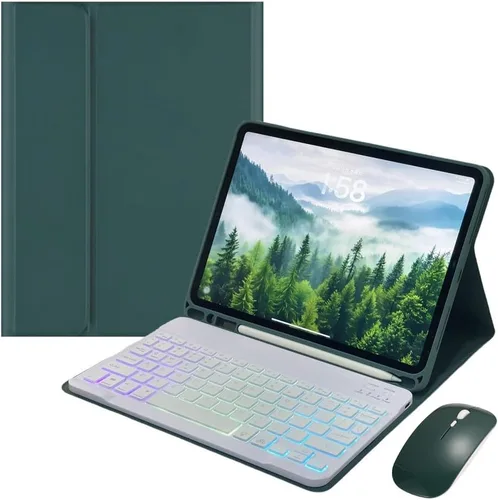 Miniatura 15 de Funda con teclado retroiluminado arcoíris para Galaxy Tab S6 Lite de 10.4 pulgadas con mouse y 7 colores RGB retroiluminación colorida teclado