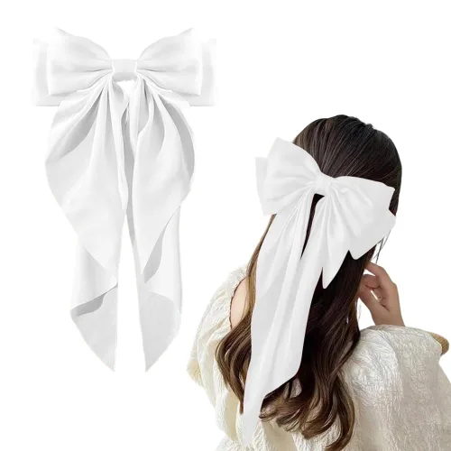 Miniatura 5 de Kefley Pinzas para el cabello con pasador francés para cabello grueso y fino, sandalias de lazo de grogrén para mujeres, niñas y horquillas de cinta