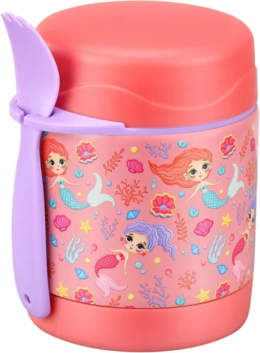 Miniatura 10 de Tarro de comida aislado para niños con cuchara, acero inoxidable de 10 onzas, a prueba de fugas, boca ancha, termo para comida caliente