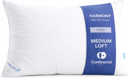 Miniatura 18 de Continental Bedding Harmony White Goose Down Pillow 550 Fill Power Medium Loft 100% algodón 300 hilos Shell tamaño estándar 1 paquete fabricado