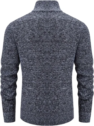 Miniatura 36 de VtuAOL Suéteres tipo cárdigan para hombre, con cremallera completa, cuello alto, cárdigan de punto casual con bolsillos