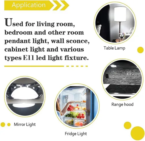 Miniatura 2 de Bombilla LED E11 regulable, equivalente a bombillas halógenas de 75 W o 100 W, paquete de 4 bombillas LED de iluminación E11 T4 mini candelabro