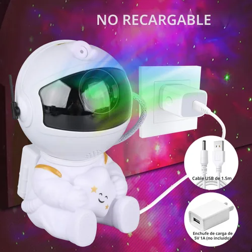 Miniatura 7 de Proyector de Estrellas de Astronauta, Luz de Galaxia Proyector de Estrellas para Niños, 8 Modos Control Remoto y Luces LED Ajustables de 270°
