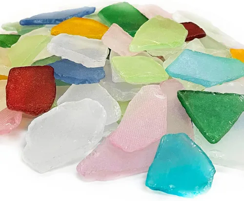 CYS EXCEL Vaso de mar de 64 onzas, mezcla surtida de colores del arco iris, múltiples opciones de relleno de jarrón de vidrio triturado, decoración