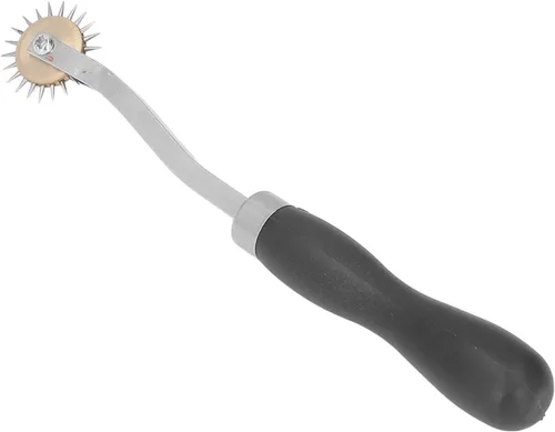 Miniatura 7 de Rueda de rastreo de punta de aguja, herramienta de rueda de costura de tela de papel de cuero, espaciador profesional de marca de puntada con mango