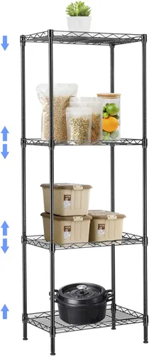 Miniatura 20 de BNSPLY Estantería ajustable de 3 niveles, estante de alambre de metal con certificado NSF, pies niveladores, estante de almacenamiento de pie