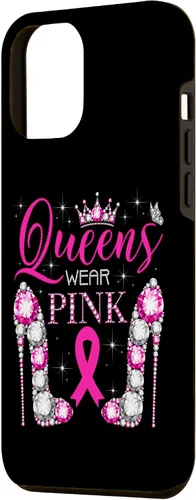 Miniatura 2 de iPhone 12 Pro Max Queens Wear Rosa Concientización del Cáncer de Mama Estuche con Cinta Rosa