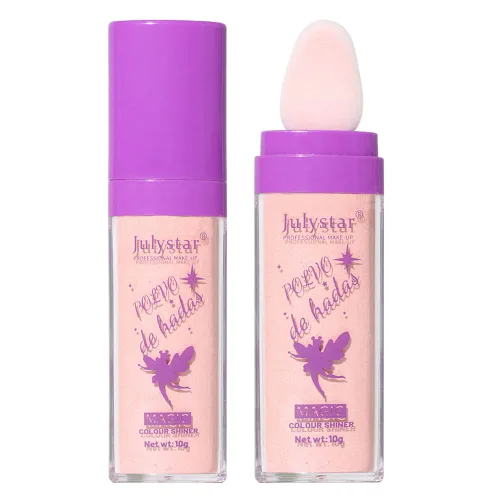 Miniatura 8 de Hightlighter Stick Puff Fairy Highlight Powder Glitter Loose Brush Contorno Shimming for Eyes, Face Body Tiktok Makeup (#01 Blanco), 0.31 onzas