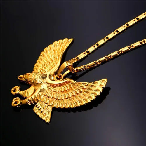 Miniatura 2 de U7 Collares punk camaleónáguiladragónhalcónlobo para hombres y mujeres, colgante de animal de acero inoxidable negro retro, regalo de joyería