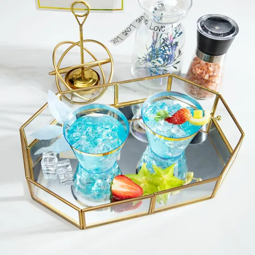 Miniatura 7 de LUODA 150 vasos de plástico azul, vasos desechables transparentes de 9 onzas con borde dorado, vasos de plástico con borde dorado, vasos de plástico