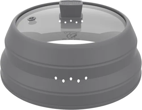 Miniatura 13 de Tapa protectora contra salpicaduras de microondas con protector de vidrio y silicona plegable para platos y ollas de 9.8 pulgadas, color azul oscuro
