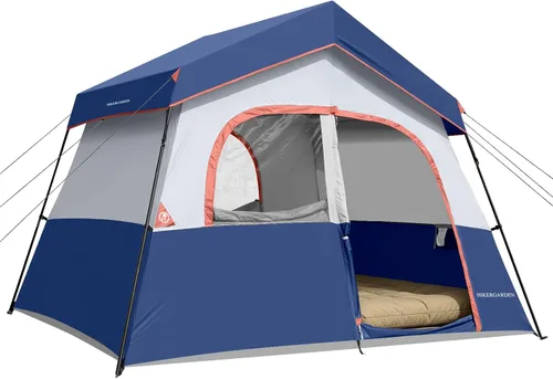 Miniatura 13 de HIKERGARDEN - Tienda de campaña para 6 a 8 personas, tienda de campaña familiar portátil para campamento, tienda de campaña de tela resistente al