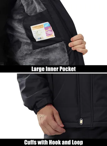 Miniatura 6 de MAGCOMSEN Chaqueta de esquí de invierno para hombre, chaquetas resistentes al agua y nieve, abrigos de forro polar cálido, para snowboard, trabajo