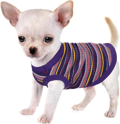 Miniatura 10 de Eleva la Comodidad y Moda de tu Mascota: Chaleco de Camisa para Perros de Algodón 100% Acanalado Premium para Razas Pequeñas como Chihuahuas, Rosa