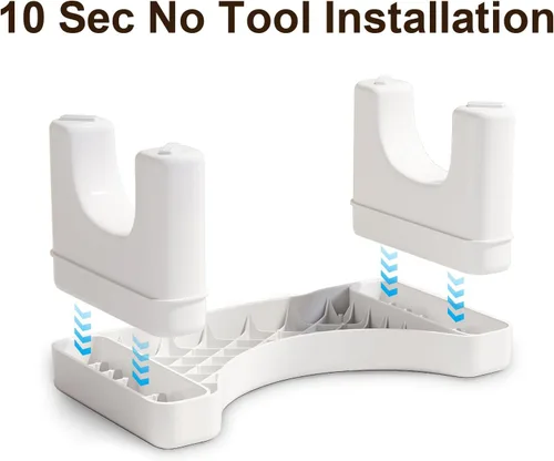 Miniatura 6 de Taburete de inodoro prémium para adultos, taburete antideslizante para baño, taburete portátil para adultos y niños, escalón de 7 pulgadas