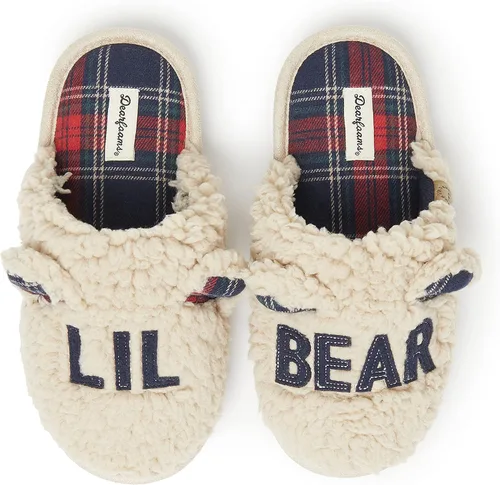 Miniatura 2 de Dearfoams Pantuflas unisex de la colección familiar Lil & Baby Bear