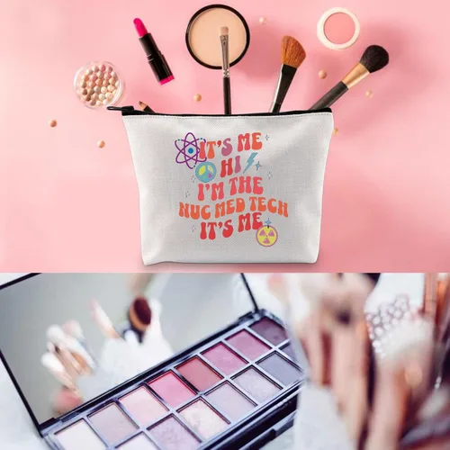 Miniatura 3 de WCGXKO Nuc Med Technologist Gift Xray Tech Gift It's Me Hi I'm the Nuc Med Tech It's Me Zipper Bag Bolsa de maquillaje, Nuc Med Tech, Cremallera