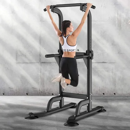 SogesPower Power Tower Estación de Fondos Barra de Dominadas para Gimnasio en Casa con Altura Ajustable Equipo de Entrenamiento de Fuerza, Estación