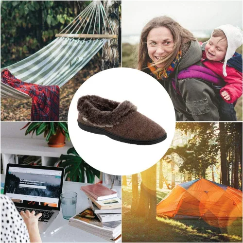 Miniatura 4 de Acorn Pantufla con cuello de chinchilla para mujer