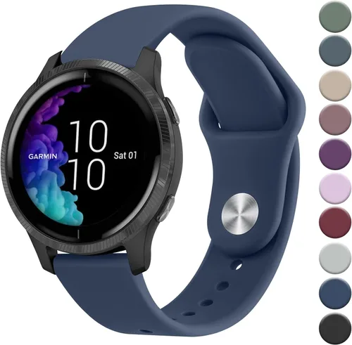 Miniatura 18 de Vanjua Bandas compatibles con Garmin Venu 2 Plus, Venu Sq, Venu y Vivoactive 3, correa de repuesto deportiva de silicona suave para Garmin Vivomove