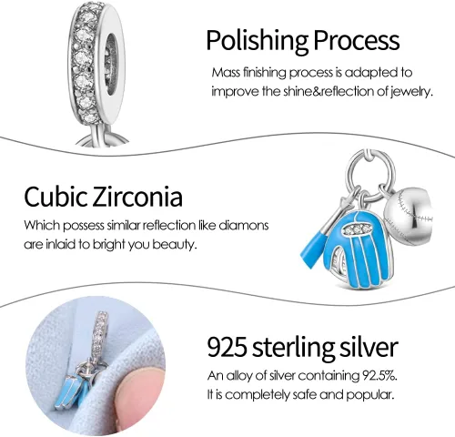 Miniatura 76 de Pandach Dijes colgantes de plata de ley 925 para pulseras y collares, dijes colgantes de Madonna con cuentas de girasol, joyería para mujer
