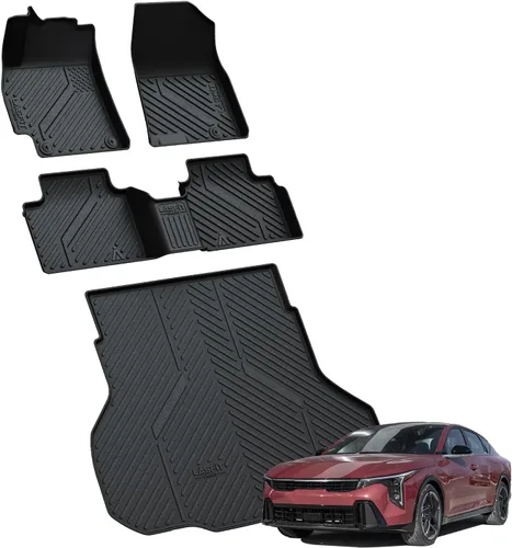 Miniatura 7 de LASFIT Alfombrillas de suelo y tapete de carga para Kia K4 2026 2025 para todo tipo de clima, TPE ajuste personalizado, juego completo