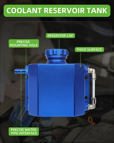 Miniatura 2 de SCITOO Tanque de Radiador Botella de Reserva de Refrigerante de Recuperación de Desbordamiento [Con Sensor y con Tapa] 1L Universal Azul Reemplazo #