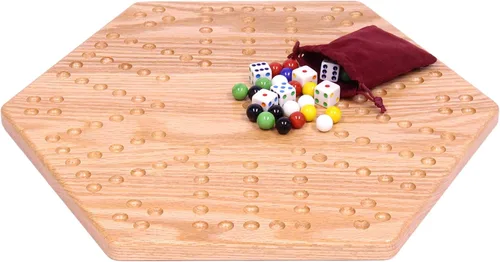 Miniatura 2 de Juego de mesa Aggravation (Wahoo), con tablero de madera maciza de roble, doble cara, 16" de ancho