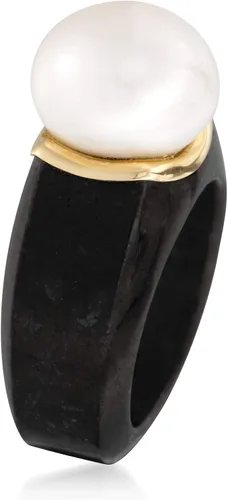 Miniatura 3 de Ross-Simons 13-13.5mm Cultured Pearl Ring in Black Jade and 14kt Yellow Gold