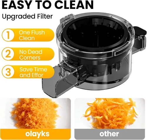 Miniatura 7 de olayks. Máquinas exprimidoras, exprimidor de prensa fría de alto rendimiento de jugo para frutas y verduras, máquina masticadora con receta de jugo