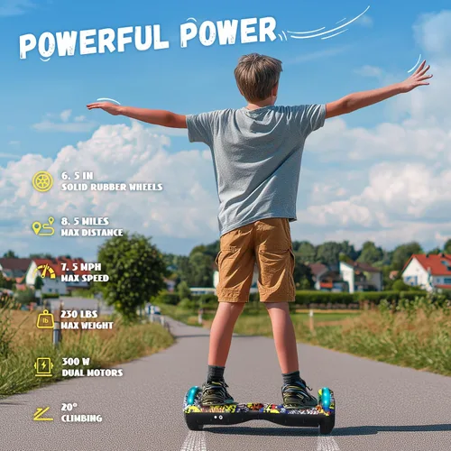 Miniatura 2 de SISIGAD Scooters for Kids Ages 7-12, with Built-in Bluetooth Speaker and 6.5" Colorful Lights Wheels, Safety Certified Self Balancing Scooter