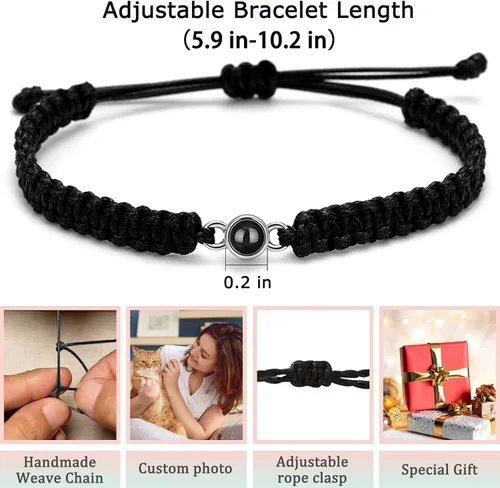 Miniatura 4 de JUBOPE Pulseras personalizadas con fotos, pulsera de proyección con imagen en el interior, pulsera con imagen personalizada, regalo conmemorativo
