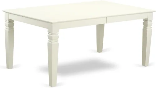 Miniatura 3 de East West Furniture LGBO7-LWH-W - Juego de cocina de 7 piezas que consta de una mesa rectangular con hojas de mariposa y 6 sillas de comedor, 42 x