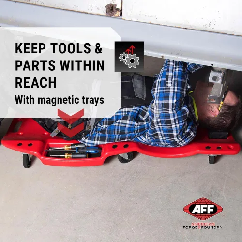 Miniatura 5 de AFF XL Mechanic's Creeper - Creeper Ergonómico de 47" de Longitud con Reposacabezas Acolchado y Bandejas Magnéticas para Herramientas - Super