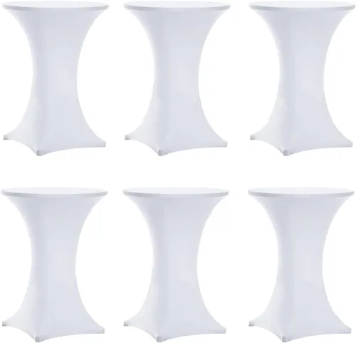 Miniatura 7 de Tina's Paquete de 6 fundas para mesa de cóctel de elastano Highboy de 30 x 42 pulgadas, color negro, mantel elástico ajustable para mesas redondas