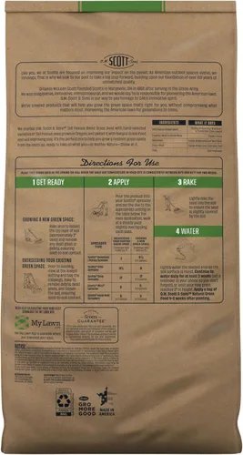 Miniatura 13 de O.M. Scott and Sons Tall Fescue Blend - Semillas de césped, fertilizantes y mejoradores del suelo, elimina naturalmente las malas hierbas, cubre