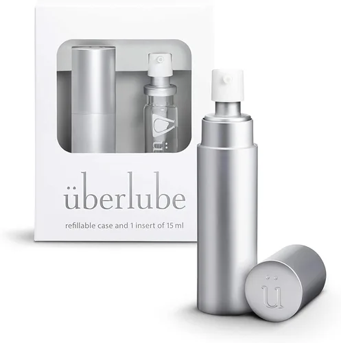 Uberlube Lubricante de silicona - Plata para viajes Lubricante de silicona sin perfume para lubricación personal: Lubricante de sexo líquido seguro