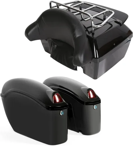 Miniatura 9 de ECOTRIC - Alforjas rígidas extendidas de 5 pulgadas para maletero, compatibles con todos los modelos Harley Davidson Road King Glide Softail Touring