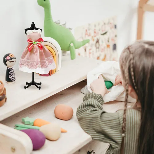Miniatura 6 de STOBOK Maniquí de muñeca con forma de vestido de muñeca, 8 piezas, ropa, vestido, exhibición, mini muñecas, accesorios para vestidos de muñecas