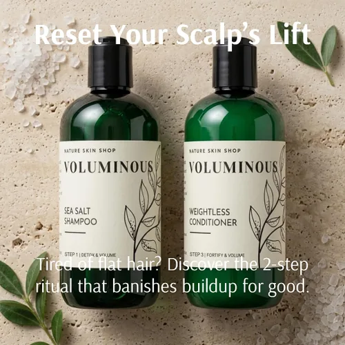 Miniatura 6 de Nature Skin Shop Voluminous Sea Salt Shampoo y acondicionador Set, clarificador para agua blanda o dura, elimina la acumulación del cabello fino