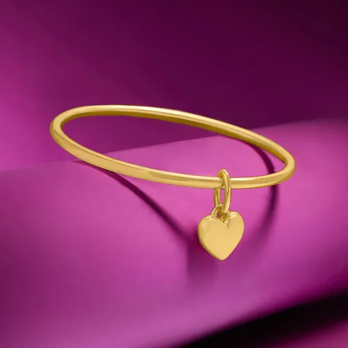 Miniatura 5 de Ross-Simons Italian Andiamo 14kt Yellow Gold Over Resin Heart Charm Bangle Bracelet