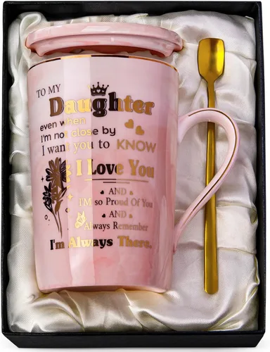 Miniatura 12 de Divertidos regalos de cumpleaños para mujeres, taza de café de 14 onzas con texto en inglés "Not a Day Over Fabulous" impresa con oro, ideas de Rosa