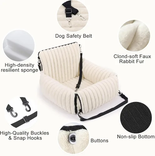 Miniatura 6 de MIXJOY Asiento de automóvil para perros 6 en 1 para perros pequeños/medianos de hasta 25 libras, transportador multifuncional para perros con funda
