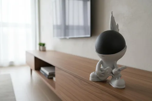 Miniatura 9 de Splin Soporte de mesa compatible con Amazon Alexa Smart Speaker Echo Dot (4ª y 5ª generación) y Apple HomePod Mini, Star Boy Blanco