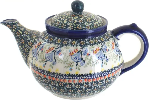 Miniatura 15 de Blue Rose Polish Pottery - Tetera de Flor de Durazno Amarillo - Capacidad de 5 Tazas - Servidor de Café y Té de Cerámica Polaca Pintado a Mano