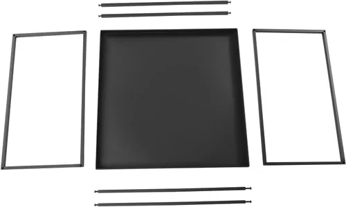 Miniatura 5 de DYRABREST Mesa auxiliar de metal de 2 niveles, estante de almacenamiento de 23.2 pulgadas, color negro, mesa auxiliar pequeña, mesita de noche, mesa