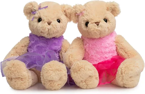 Miniatura 7 de Oso de peluche de bailarina con falda tutú, regalo de recital de cumpleaños para niñas y niños, 21 pulgadas, color rosa